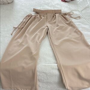Fashion Nova Tan Wide-Leg Pants
